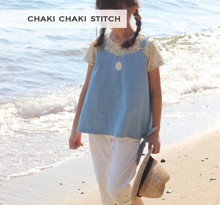子供服キャミソール重ね着風Tシャツは柄×柄で上級者デザインも作れる型紙