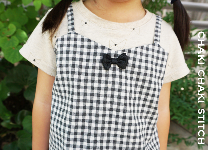 布帛キャミソール重ね着風カットソー ハンドメイド子供服型紙