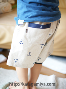 子供服ギャザーショートズボン型紙