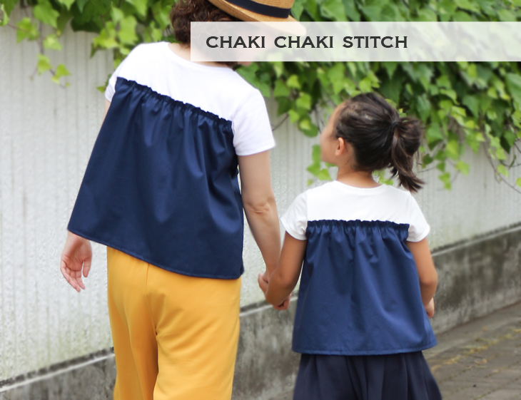 ハンドメイド子供服 布帛キャミソールと重ね着風Tシャツの子供服型紙