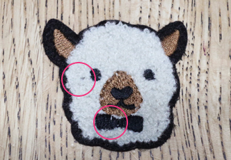 刺繍もこもこワッペン