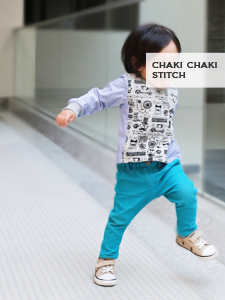 ハンドメイド子供服型紙の布帛ニット切り替え