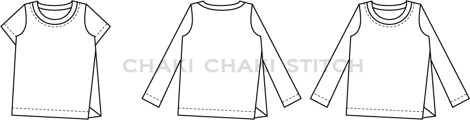 子供とおそろいメンズねじれTシャツ型紙販売・長袖・半袖