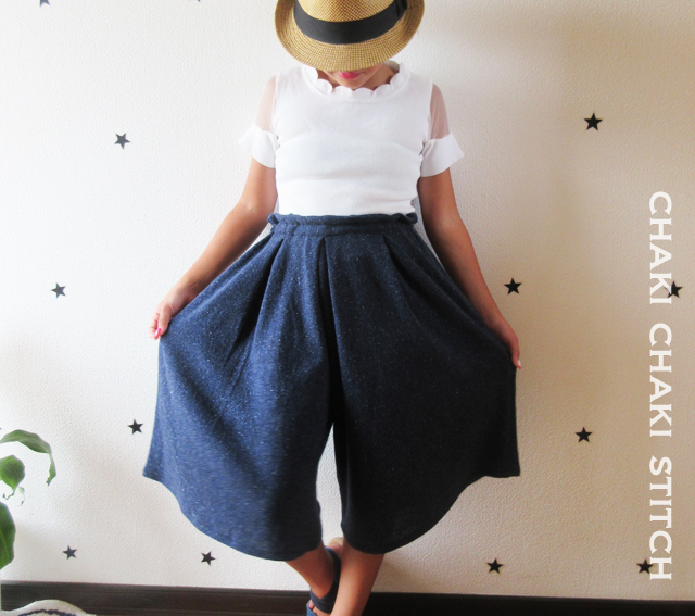 ハンドメイド子供服パンツ型紙のおすましスカーチョ