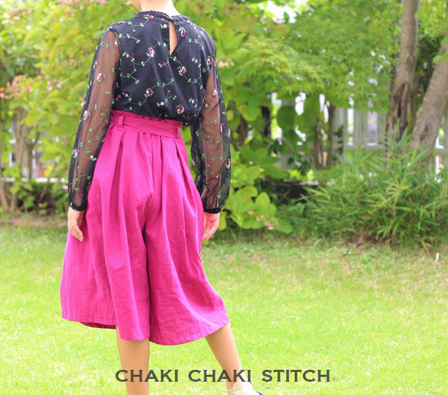 ハンドメイド子供服パンツ型紙のおすましスカーチョ